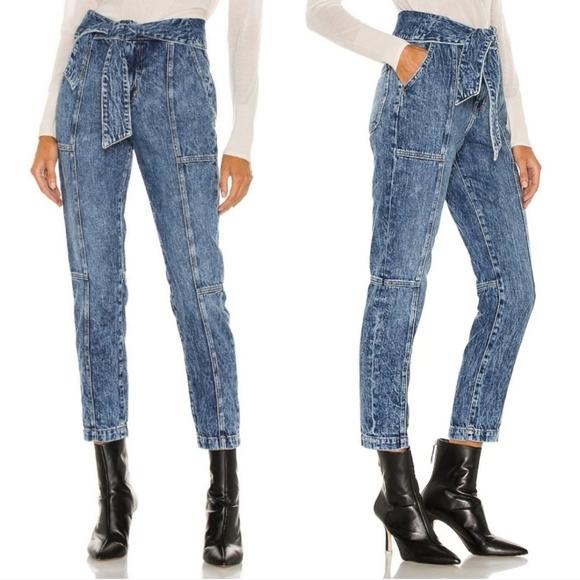 NWT Revolve Jonathan Simkhai Henley High Rise Tie Waist Straight Mulholl… - Picture 2 of 10